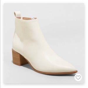Cream faux leather booties by Universal Thread